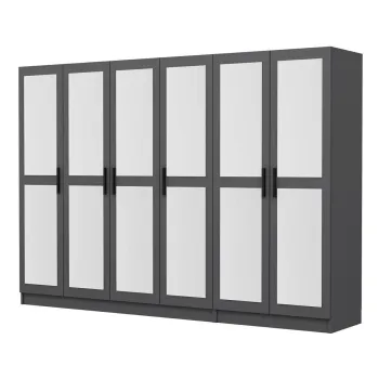 Dulap pentru haine, Minerva, Kale, 270x210x52 cm, PAL, Antracit e837 imagine