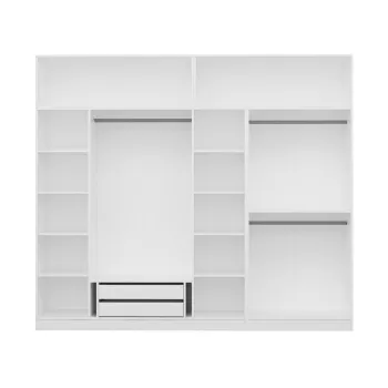 Dulap pentru haine, Minerva, Kale, 270x235x52 cm, PAL, Alb 5b26 imagine