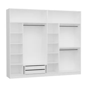 Dulap pentru haine, Minerva, Kale, 270x235x52 cm, PAL, Alb cf56 imagine