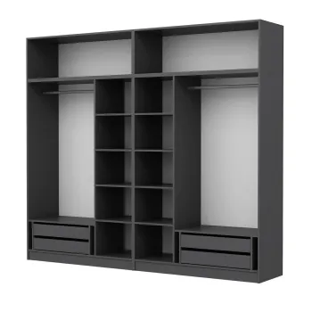 Dulap pentru haine, Minerva, Kale, 270x255x52 cm, PAL, Antracit df98 imagine