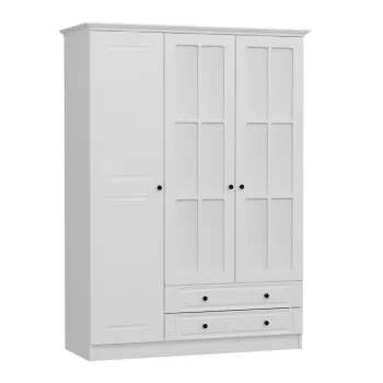 Dulap pentru haine, Minerva, Kale 3 Mebran Kapak 190, 135x190x52 cm, PAL, Alb 6e50 imagine