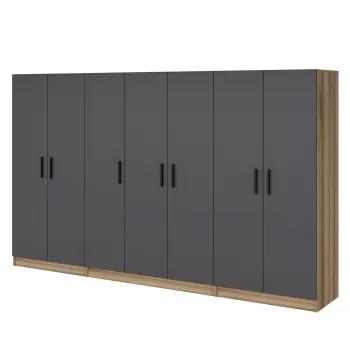 Dulap pentru haine, Minerva, Kale, 315x190x52 cm, PAL, Antracit 51e6 imagine