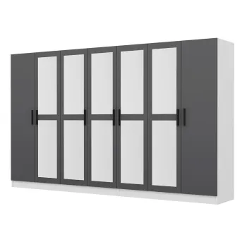 Dulap pentru haine, Minerva, Kale, 315x190x52 cm, PAL, Antracit e36c imagine