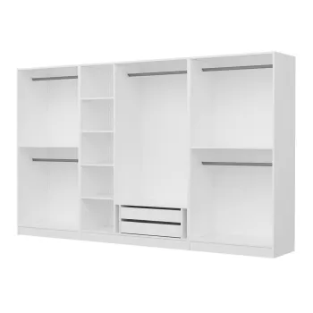 Dulap pentru haine, Minerva, Kale, 315x210x52 cm, PAL, Alb 1a50 imagine