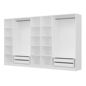 Dulap pentru haine, Minerva, Kale, 315x210x52 cm, PAL, Alb 335f imagine