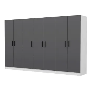 Dulap pentru haine, Minerva, Kale, 315x210x52 cm, PAL, Antracit 1dea imagine
