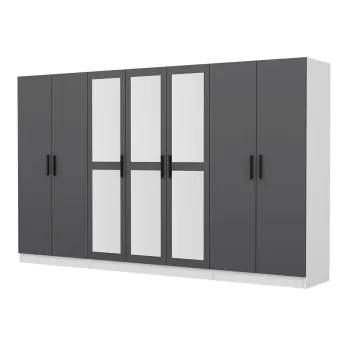 Dulap pentru haine, Minerva, Kale, 315x210x52 cm, PAL, Antracit 65a2 imagine