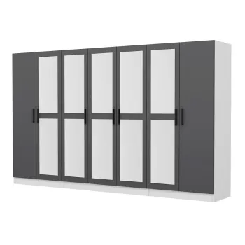 Dulap pentru haine, Minerva, Kale, 315x210x52 cm, PAL, Antracit 7e91 imagine