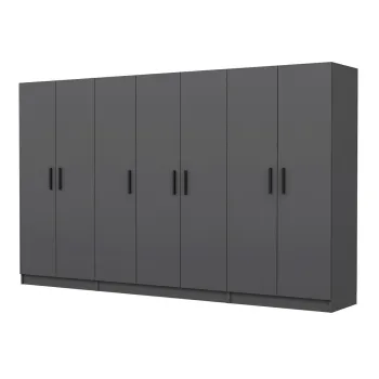 Dulap pentru haine, Minerva, Kale, 315x210x52 cm, PAL, Antracit 9acf imagine