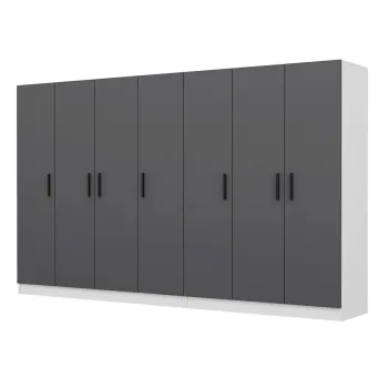 Dulap pentru haine, Minerva, Kale, 315x210x52 cm, PAL, Antracit c25f imagine