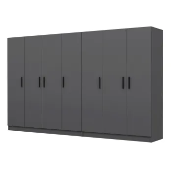 Dulap pentru haine, Minerva, Kale, 315x210x52 cm, PAL, Antracit c6ac imagine