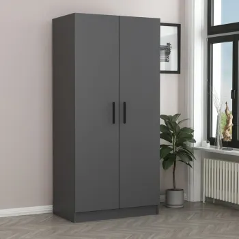 Dulap pentru haine, Minerva, Kale Anthracite, 90x210x52 cm, PAL, Antracit 2367 imagine