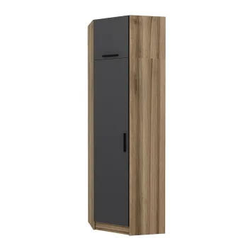 Dulap pentru haine, Minerva, Kale Anthracite Oak, 74x255x52 cm, PAL, Antracit / Stejar 98ba imagine
