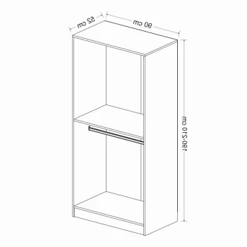 Dulap pentru haine, Minerva, Kale Anthracite White, 90x210x52 cm, PAL, Antracit/Alb da0a imagine