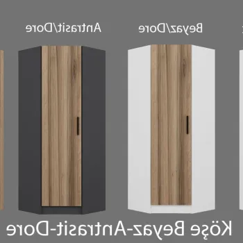 Dulap pentru haine, Minerva, Kale Corner Anthracite, 74x210x52 cm, PAL, Antracit f83c imagine