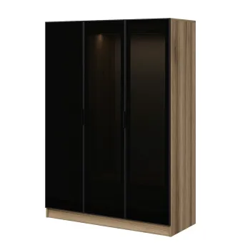 Dulap pentru haine, Minerva, Kale Dark Grey, 135x210x52 cm, PAL, Gri inchis d6a0 imagine