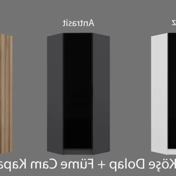 Dulap pentru haine, Minerva, Kale Glass Dark Grey Oak, 74x210x52 cm, PAL, Stejar 33ae imagine