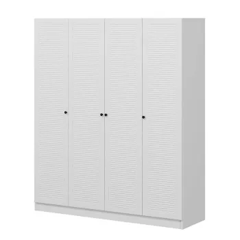 Dulap pentru haine, Minerva, Kale Mebran, 180x210x52 cm, PAL, Alb 628b imagine