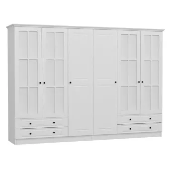 Dulap pentru haine, Minerva, Kale Mebran, 225x210x52 cm, PAL, Alb 52b2 imagine