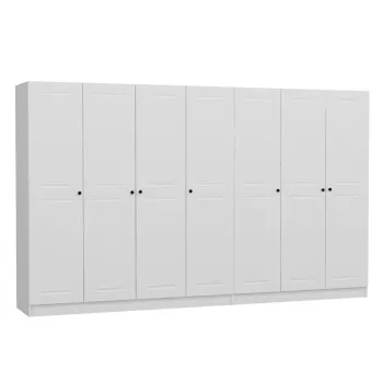 Dulap pentru haine, Minerva, Kale Mebran, 315x210x52 cm, PAL, Alb 50af imagine