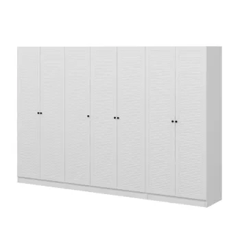 Dulap pentru haine, Minerva, Kale Mebran, 315x210x52 cm, PAL, Alb 5f47 imagine