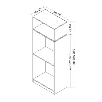 Dulap pentru haine, Minerva, Kale Oak, 90x235x52 cm, PAL, Stejar 6fc1 imagine