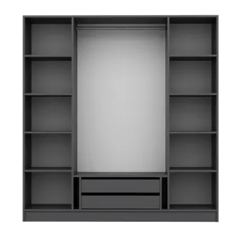 Dulap pentru haine, Minerva, Kale Plus, 180x210x52 cm, PAL, Fumuriu 66ec imagine