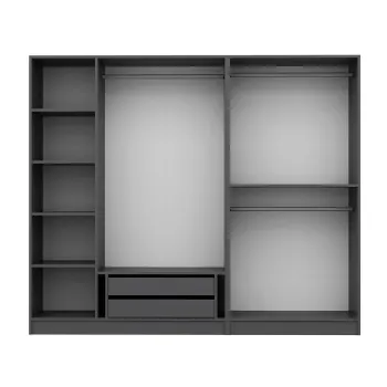 Dulap pentru haine, Minerva, Kale Plus, 225x210x52 cm, PAL, Antracit 2b6c imagine