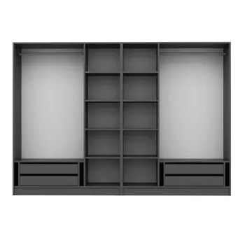 Dulap pentru haine, Minerva, Kale Plus, 225x210x52 cm, PAL, Fumuriu c3f1 imagine