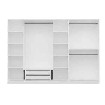 Dulap pentru haine, Minerva, Kale Plus, 270x210x52 cm, PAL, Alb 1b42 imagine