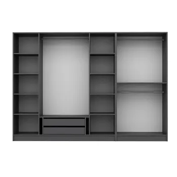 Dulap pentru haine, Minerva, Kale Plus, 270x210x52 cm, PAL, Antracit db4a imagine