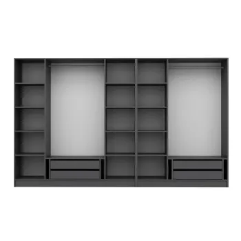 Dulap pentru haine, Minerva, Kale Plus, 315x210x52 cm, PAL, Antracit 1682 imagine