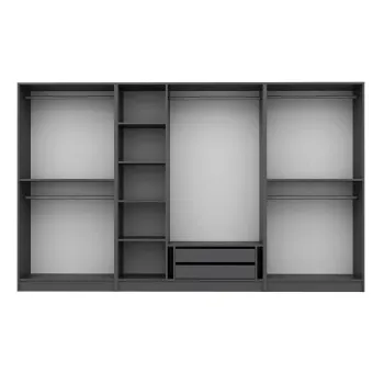 Dulap pentru haine, Minerva, Kale Plus, 315x210x52 cm, PAL, Antracit 2c35 imagine