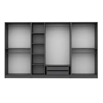 Dulap pentru haine, Minerva, Kale Plus, 315x210x52 cm, PAL, Fumuriu ef09 imagine