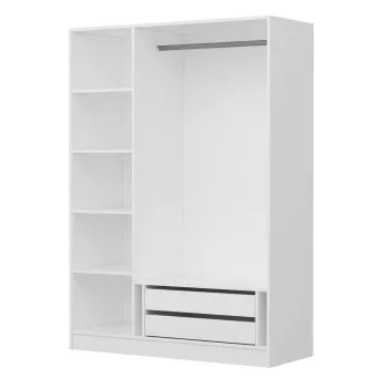 Dulap pentru haine, Minerva, Kale White, 135x190x52 cm, PAL, Alb 02cd imagine