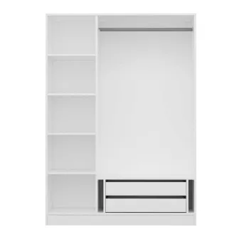 Dulap pentru haine, Minerva, Kale White, 135x210x52 cm, PAL, Alb db79 imagine
