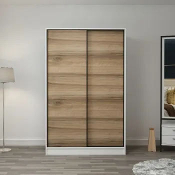 Dulap pentru haine, Minerva, Kale White Oak, 120x190x60 cm, PAL, Stejar alb 6861 imagine