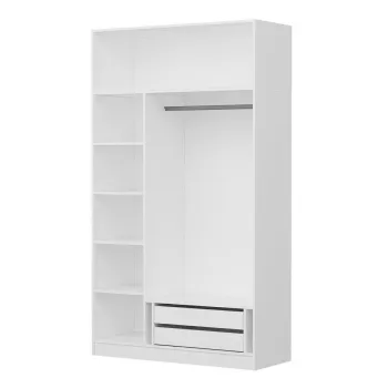 Dulap pentru haine, Minerva, Minar 3 Kapak 2 Cekmece 235, 135x235x52 cm, PAL, Alb / Antracit cae9 imagine