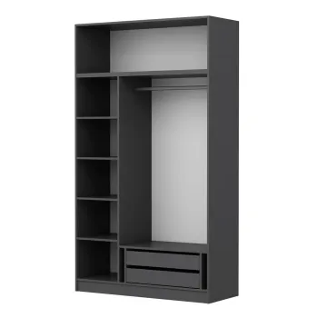 Dulap pentru haine, Minerva, Minar 3 Kapak 2 Cekmece 255, 135x255x52 cm, PAL, Antracit 7b9a imagine