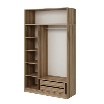 Dulap pentru haine, Minerva, Minar 3 Kapak 2 Cekmece 255, 135x255x52 cm, PAL, Iata-l 9429 imagine
