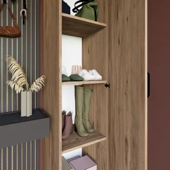 Dulap pentru haine, Miwood, Yaman 1 Door, 40x182x47 cm, PAL, Maro 37c3 imagine