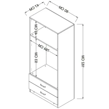 Dulap pentru haine, Miwood, Yaman 1600-044, 80x182x47 cm, PAL, Maro b0fe imagine