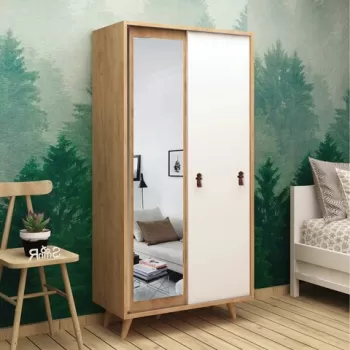 Dulap pentru haine, Mod Design, Yahha, 100x190x60 cm, Stejar / Alb 40da imagine