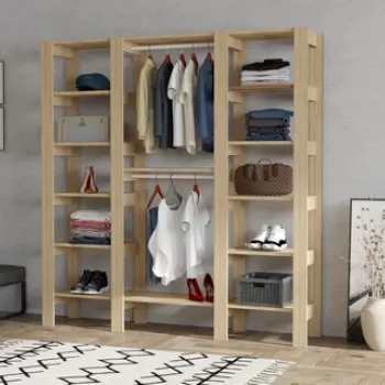 Dulap pentru haine, Puqa Design, City, 161.4x180x33.6 cm, PAL, Safir 5e2e imagine