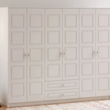 Dulap pentru haine, Rabi, Rb-003, 210x180x52 cm, Alb mat 8a94 imagine