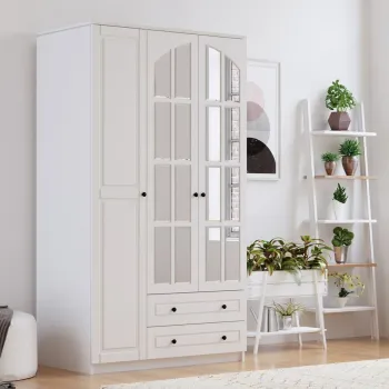 Dulap pentru haine, Rabi, Rb-010, 105x180x52 cm, Alb mat 9c0c imagine