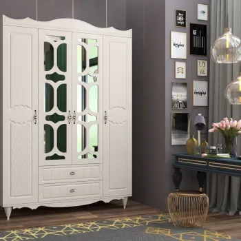 Dulap pentru haine, Rabi, Rb-048, 140x190x52 cm, Alb mat 6662 imagine