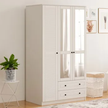 Dulap pentru haine, Rabi, Rb-062-03, 105x184x52 cm, Alb mat ee6f imagine