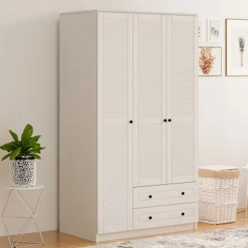 Dulap pentru haine, Rabi, Rb-062, 105x184x52 cm, Alb mat 16c4 imagine