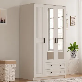 Dulap pentru haine, Rabi, Rb-073, 105x184x52 cm, Alb mat ccd1 imagine